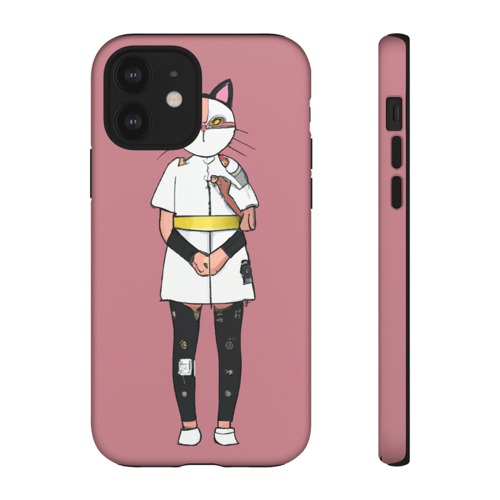 Phone Case-Cat Nurse | Tough-iPhone 12-Matte-PhoneCaseBoss-Phone-Best-Phone-Cases