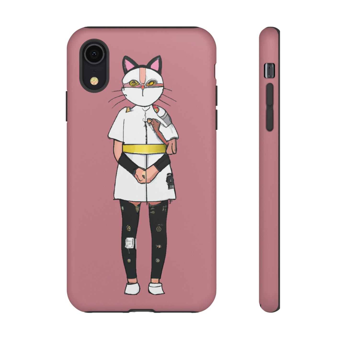 Phone Case-Cat Nurse | Tough-iPhone XR-Matte-PhoneCaseBoss-Phone-Best-Phone-Cases