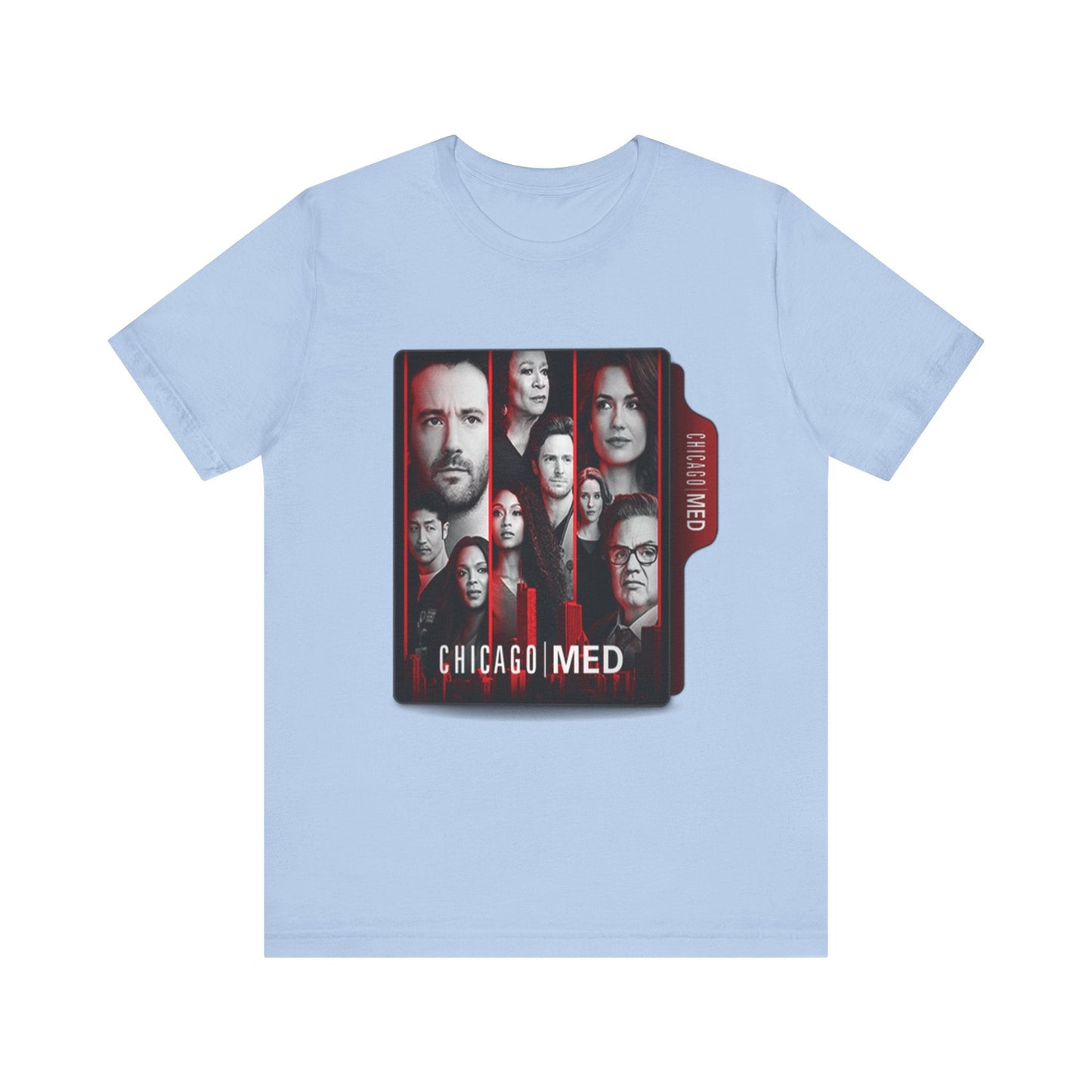 Chicago Med - Unisex Jersey Short Sleeve Tee-T-Shirt-Printify-Baby Blue-XS-Crew neck, DTG, Men's Clothing, Regular fit, T-shirts, Unisex, Women's Clothing-PhoneCaseBoss.com