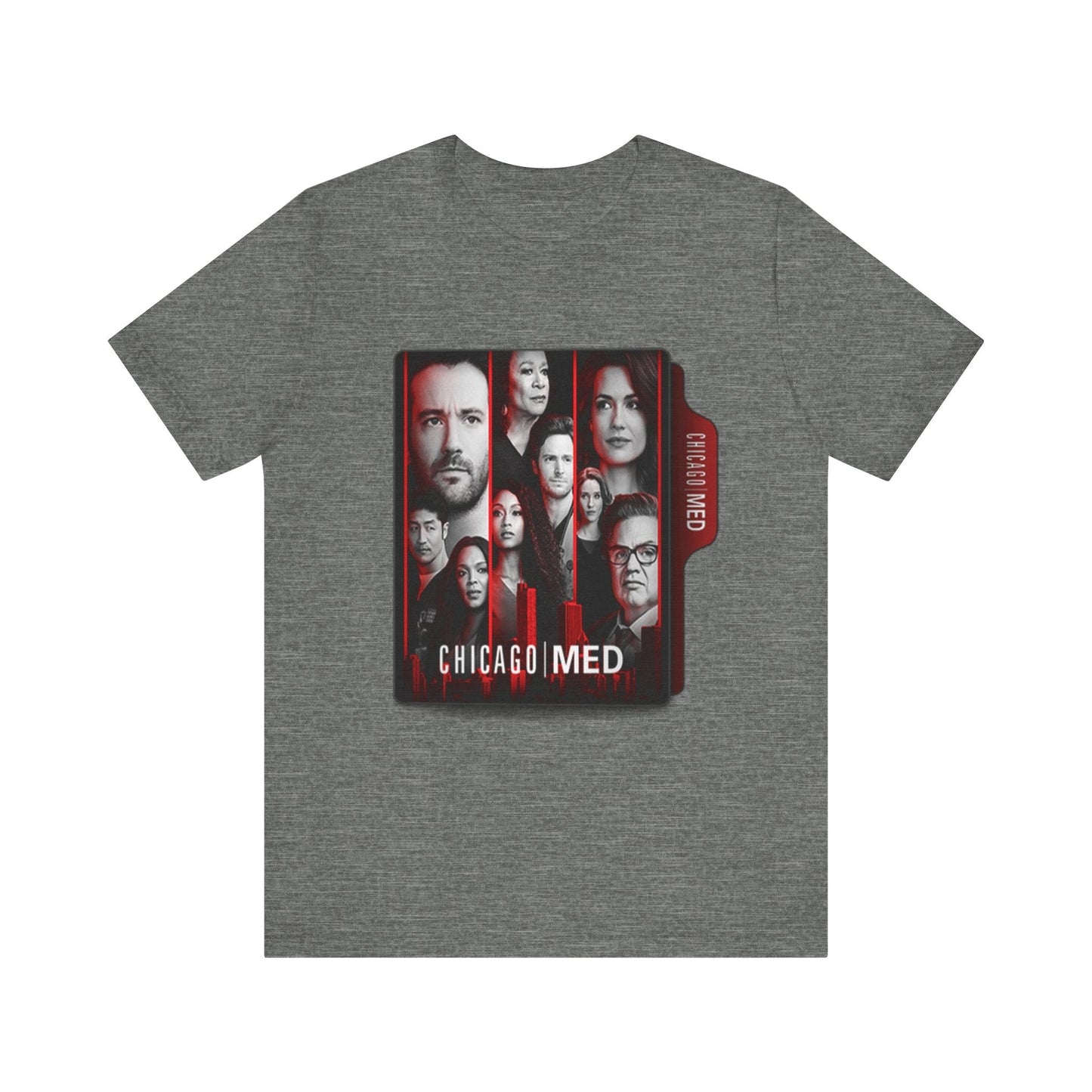 Chicago Med - Unisex Jersey Short Sleeve Tee-T-Shirt-Printify-Deep Heather-XS-Crew neck, DTG, Men's Clothing, Regular fit, T-shirts, Unisex, Women's Clothing-PhoneCaseBoss.com