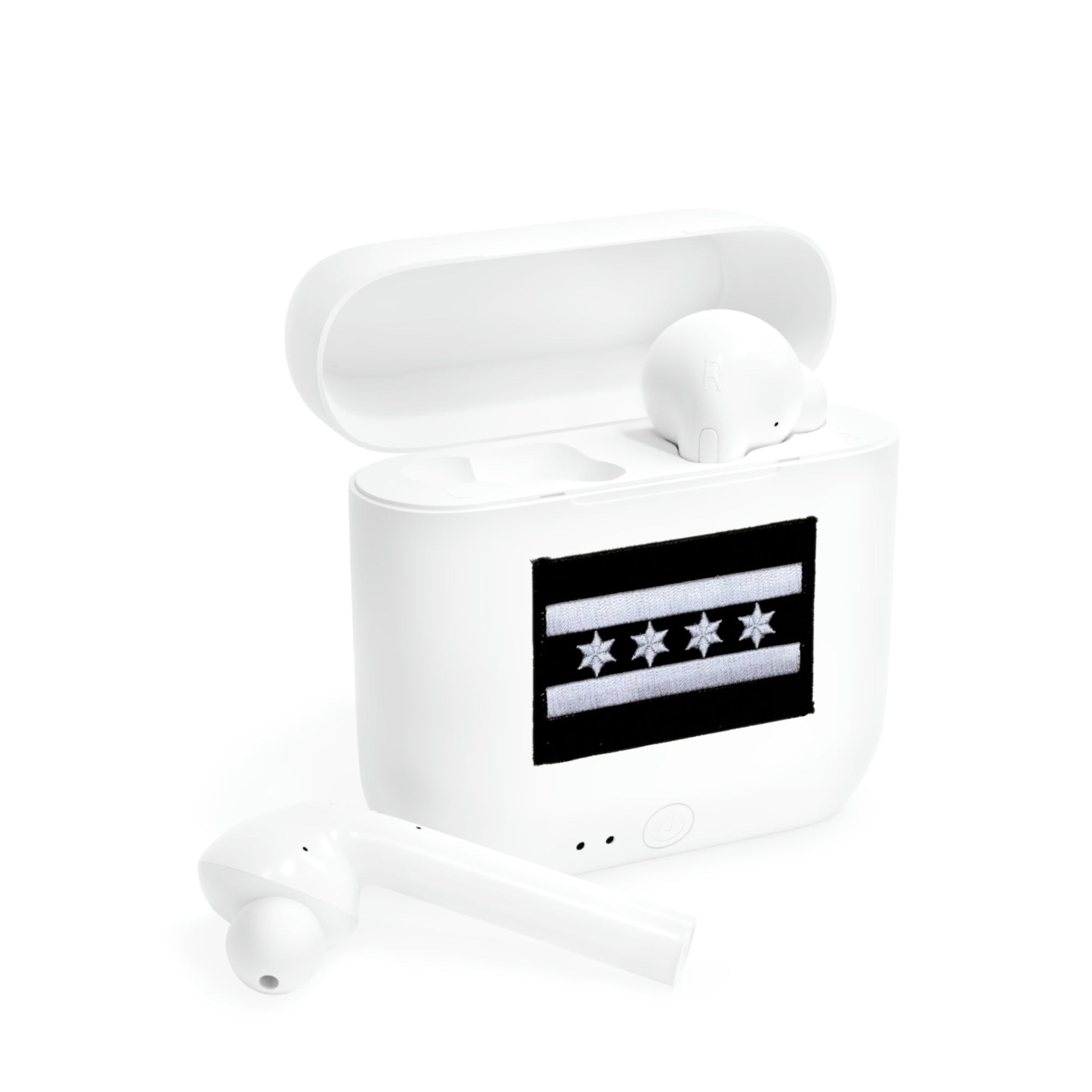 "Chicago Patch" Wireless Earbuds-Accessories-Best Phone Case Brands-Accessories, Black Chicago Flag, Chicago, Chicago Black Flag, Chicago PD, Chicago Police Flag, CPD, Ear Buds, Earbuds, Flags, iPhone, More, Phone accessory, Sublimation, Tech Accessories, Ukraine | White,One size,,7099633107037-Chicago-Patch-Wireless-Earbuds-Accessories-Accessories-Black-Chicago-Flag-Chicago-Chicago-Black-Flag-Chicago-PD-Chicago-Police-Flag-CPD-Ear-Buds-Earbuds-Flags-iPhone-More-Phone-access_70828679-c9f4-48c0-bfa1-5f389217