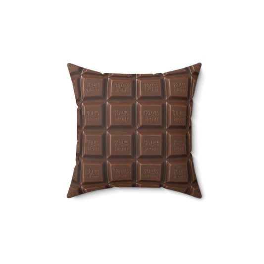 Chocolate Bar Faux Suede Square Pillow (Ritter Sport Chocolate Bar)-Home Decor-Printify-14" × 14"-All Over Print, Home & Living, Pillows & Covers-PhoneCaseBoss.com