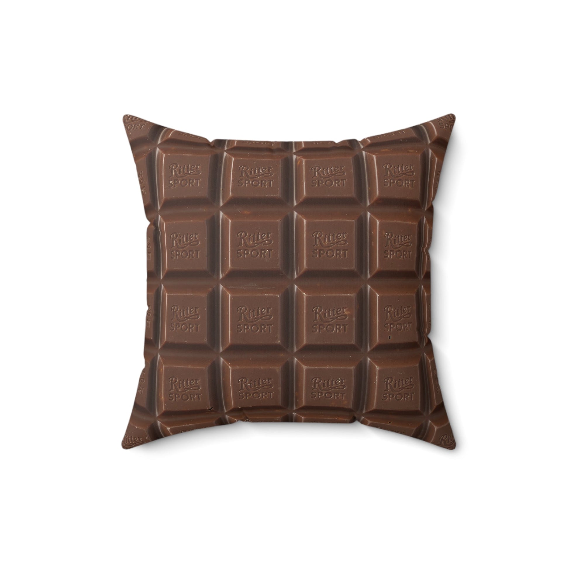 Chocolate Bar Faux Suede Square Pillow (Ritter Sport Chocolate Bar)-Home Decor-Printify-16" × 16"-All Over Print, Home & Living, Pillows & Covers-PhoneCaseBoss.com