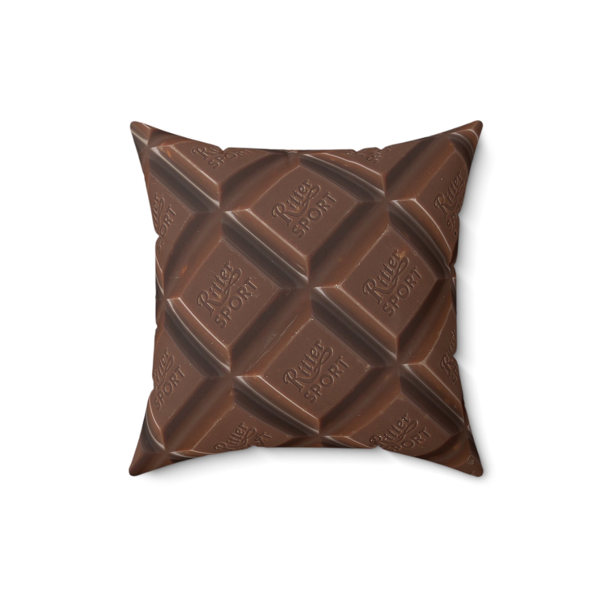 Chocolate Bar Faux Suede Square Pillow (Ritter Sport Chocolate Bar)-Home Decor-Printify-All Over Print, Home & Living, Pillows & Covers-PhoneCaseBoss.com