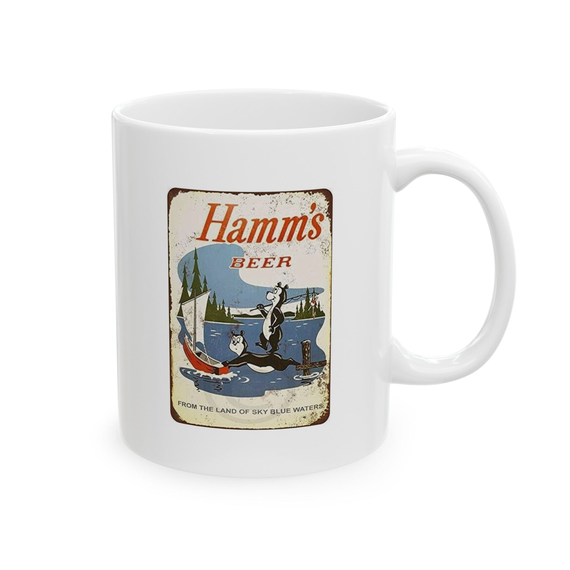 Classic Beer Bear & Vintage Tin Sign Ceramic Mug 11oz, From The Land Of Sky Blue Waters 3-sided-Mug-Printify-11oz, Beer, Beer Mug, BOoze, Cheap Beer, Coffee Mugs, Fall Picks, From The Land Of Sky Blue Waters, Home & Living, Kitchen, More, Mugs, Sublimation, The Beer Refreshing, The Whole Nother, White base | 11oz,,,7572834254941-Classic-Beer-Bear-Vintage-Tin-Sign-Ceramic-Mug-11oz-From-The-Land-Of-Sky-Blue-Waters-3-sided-Mug-11oz-Beer-Beer-Mug-BOoze-Cheap-Beer-Coffee-Mugs-Fall-Picks-From-The-Land-Of-Sky-Blue