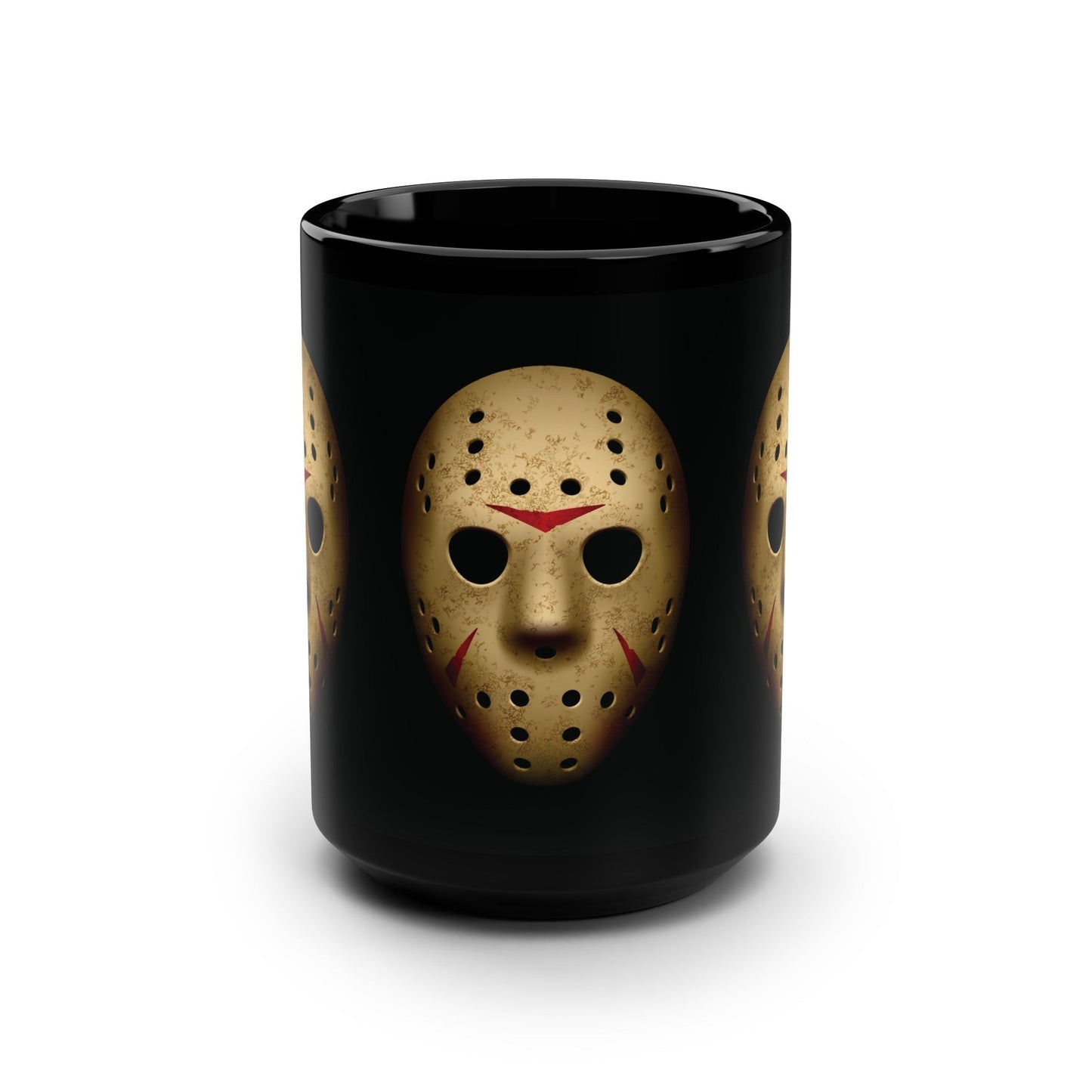 Crazy Killer Hockey Mask Guy - Happy Friday! 15oz Porcelain Black Mug-Mug-Printify-15 oz, 15oz, Ceramic, Coffee Mugs, Drink, Drinks, Glossy, Home & Living, Horror, Horror Movies, More, Movie, Movie Mug, Movies, Mugs, Scary Movie, Scary Movies, Sublimation, The Whole Nother | 15oz,,,7572836352093-Crazy-Killer-Hockey-Mask-Guy-Happy-Friday-15oz-Porcelain-Black-Mug-Mug-15-oz-15oz-Ceramic-Coffee-Mugs-Drink-Drinks-Glossy-Home-Living-Horror-Horror-Movies-More-Movie-Movie-Mug-Movies_b038aa55-eceb-4224-a10f-fe050987