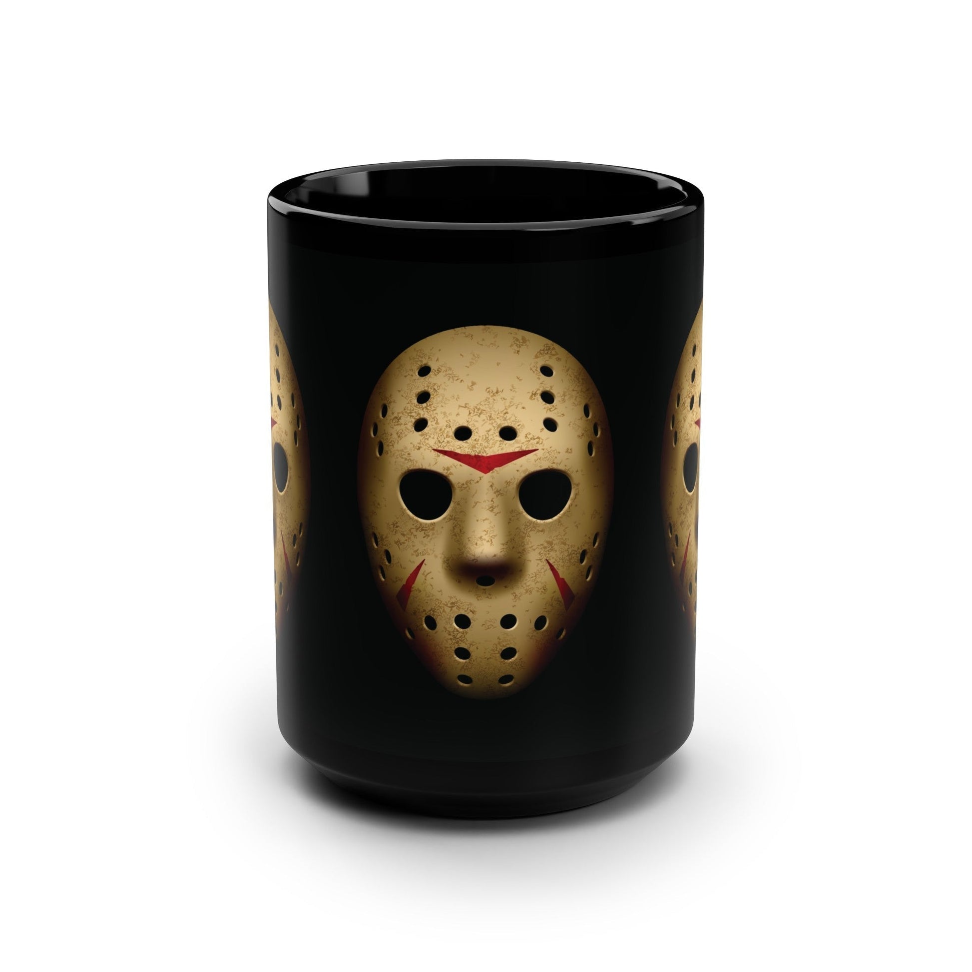 Crazy Killer Hockey Mask Guy - Happy Friday! 15oz Porcelain Black Mug-Mug-Printify-15 oz, 15oz, Ceramic, Coffee Mugs, Drink, Drinks, Glossy, Home & Living, Horror, Horror Movies, More, Movie, Movie Mug, Movies, Mugs, Scary Movie, Scary Movies, Sublimation, The Whole Nother | 15oz,,,7572836352093-Crazy-Killer-Hockey-Mask-Guy-Happy-Friday-15oz-Porcelain-Black-Mug-Mug-15-oz-15oz-Ceramic-Coffee-Mugs-Drink-Drinks-Glossy-Home-Living-Horror-Horror-Movies-More-Movie-Movie-Mug-Movies_b038aa55-eceb-4224-a10f-fe050987