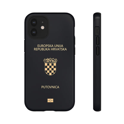 Phone Case-Croatian Passort | Tough-iPhone 12 Mini-Glossy-PhoneCaseBoss-Phone-Best-Phone-Cases
