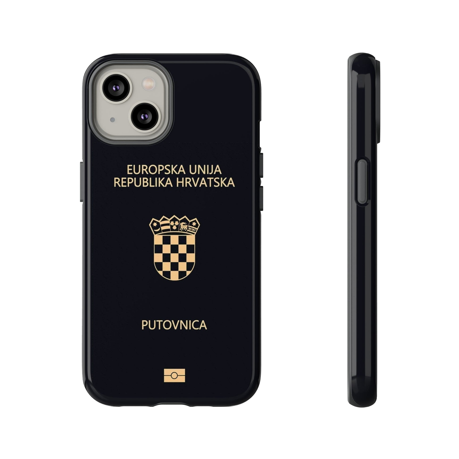 Phone Case-Croatian Passort | Tough-iPhone 14-Glossy-PhoneCaseBoss-Phone-Best-Phone-Cases
