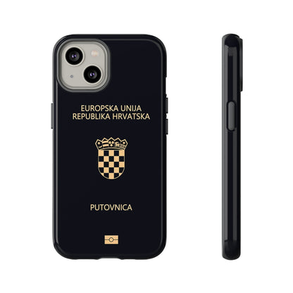 Phone Case-Croatian Passort | Tough-iPhone 14-Glossy-PhoneCaseBoss-Phone-Best-Phone-Cases