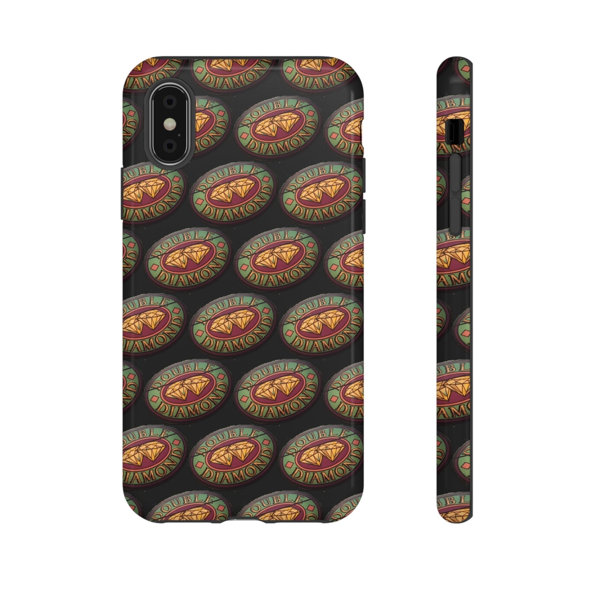 Phone Case-DOUBLE DIAMOND | Tough-iPhone XS-Glossy-PhoneCaseBoss-Phone-Best-Phone-Cases