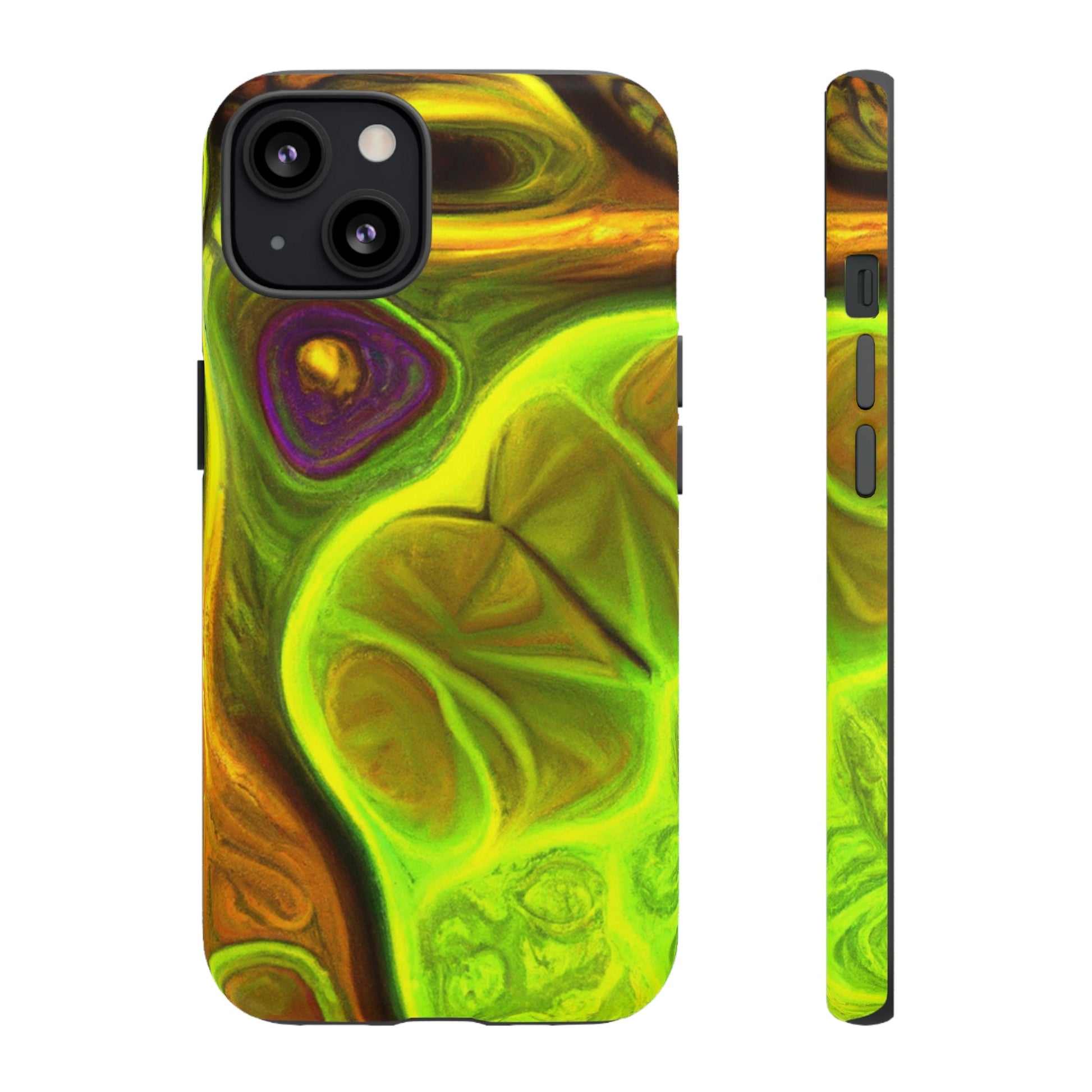 Phone Case-FRACTAL GREEN | Tough-iPhone 13-Matte-PhoneCaseBoss-Phone-Best-Phone-Cases