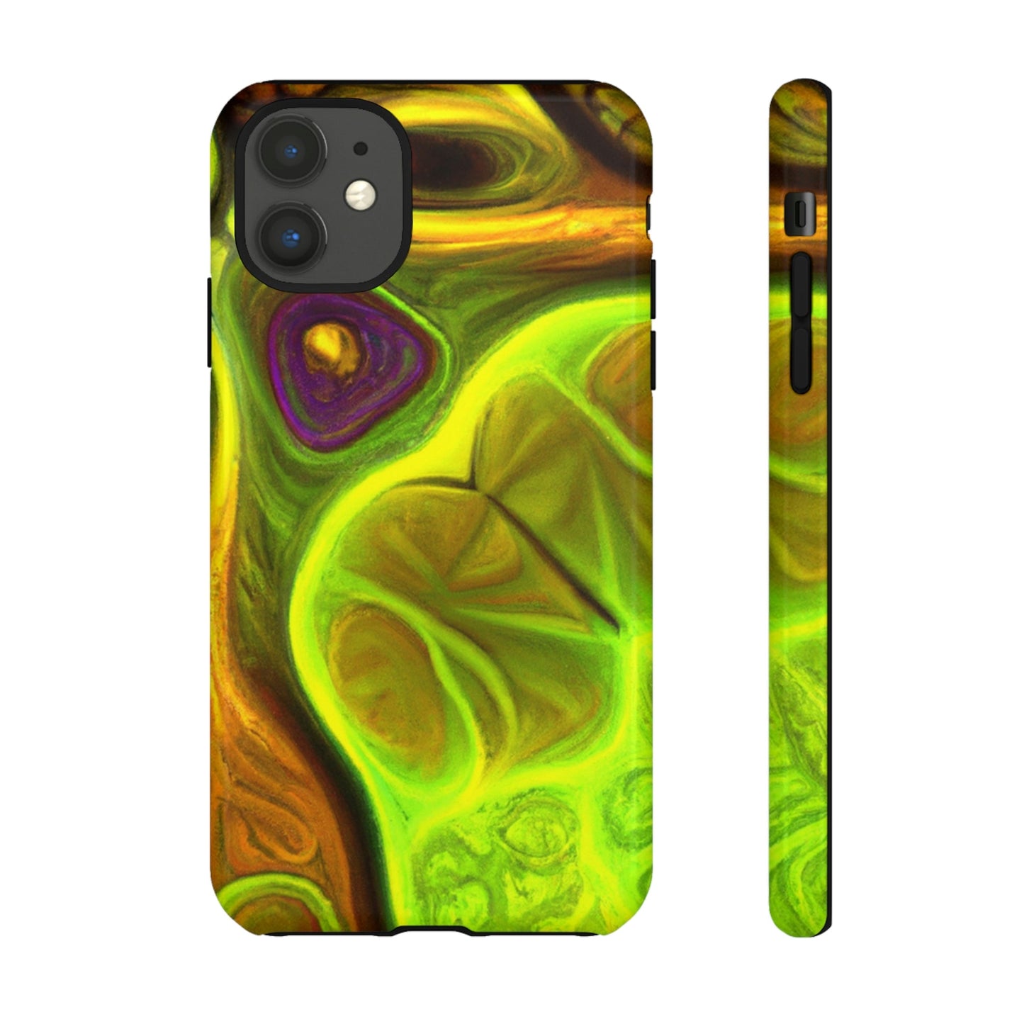 Phone Case-FRACTAL GREEN | Tough-iPhone 11-Glossy-PhoneCaseBoss-Phone-Best-Phone-Cases