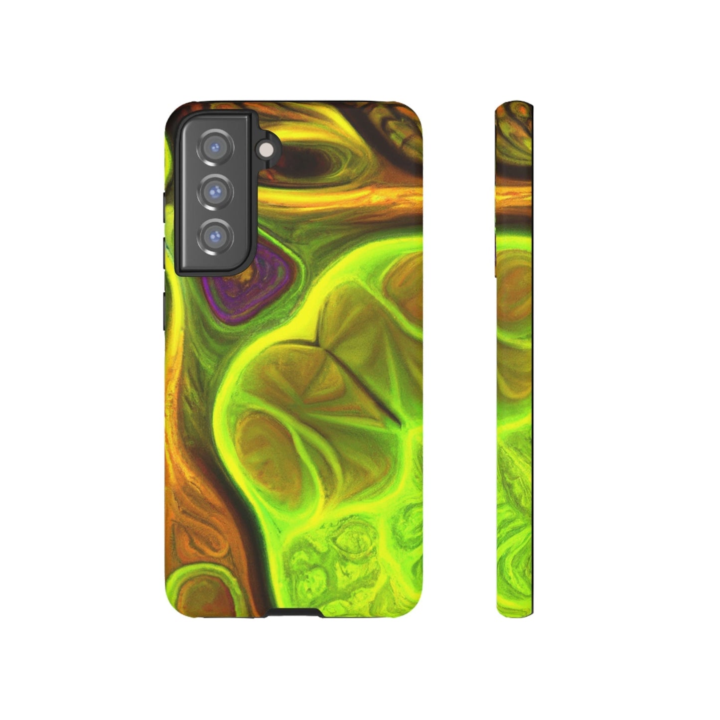 Phone Case-FRACTAL GREEN | Tough-Samsung Galaxy S21 FE-Matte-PhoneCaseBoss-Phone-Best-Phone-Cases