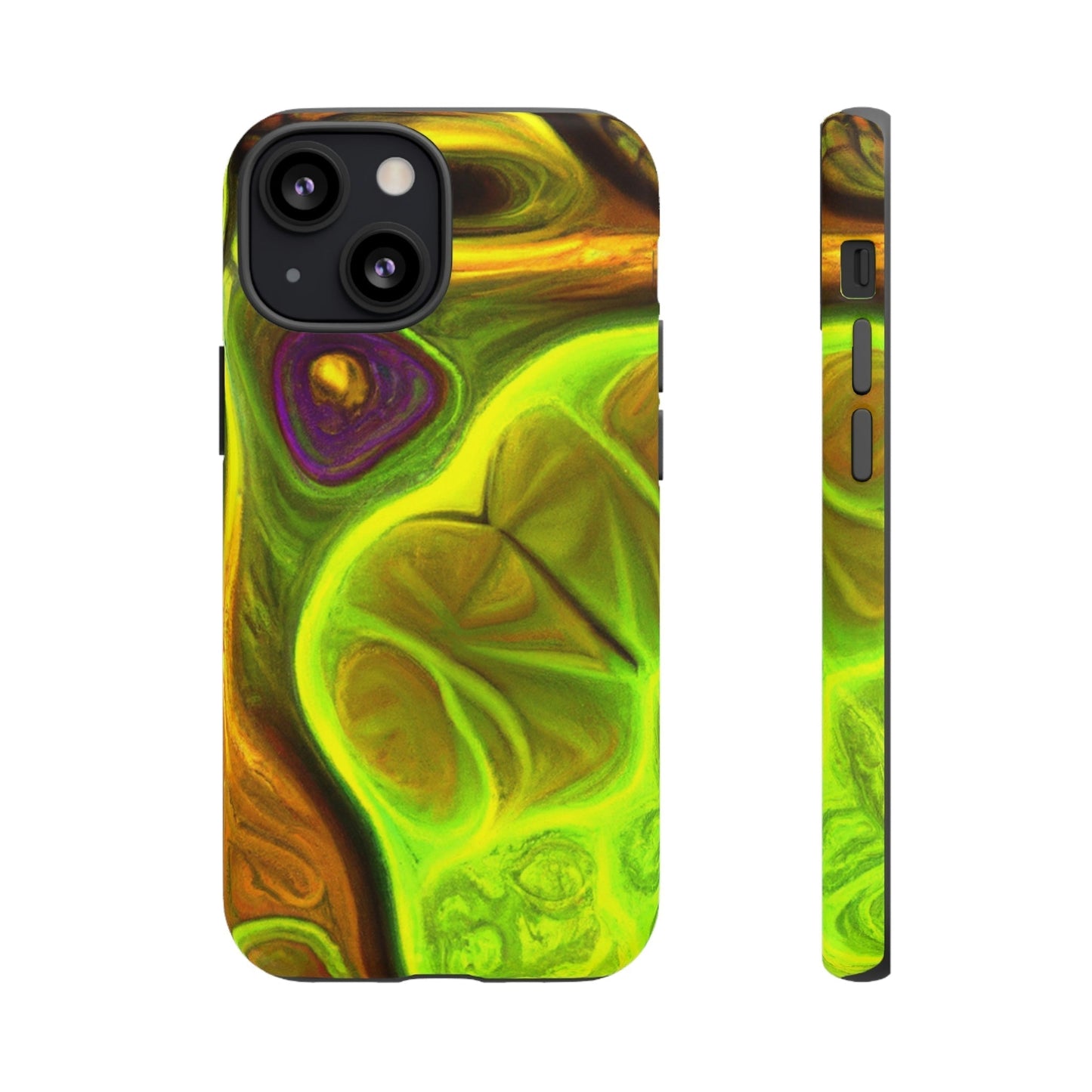 Phone Case-FRACTAL GREEN | Tough-iPhone 13 Mini-Matte-PhoneCaseBoss-Phone-Best-Phone-Cases