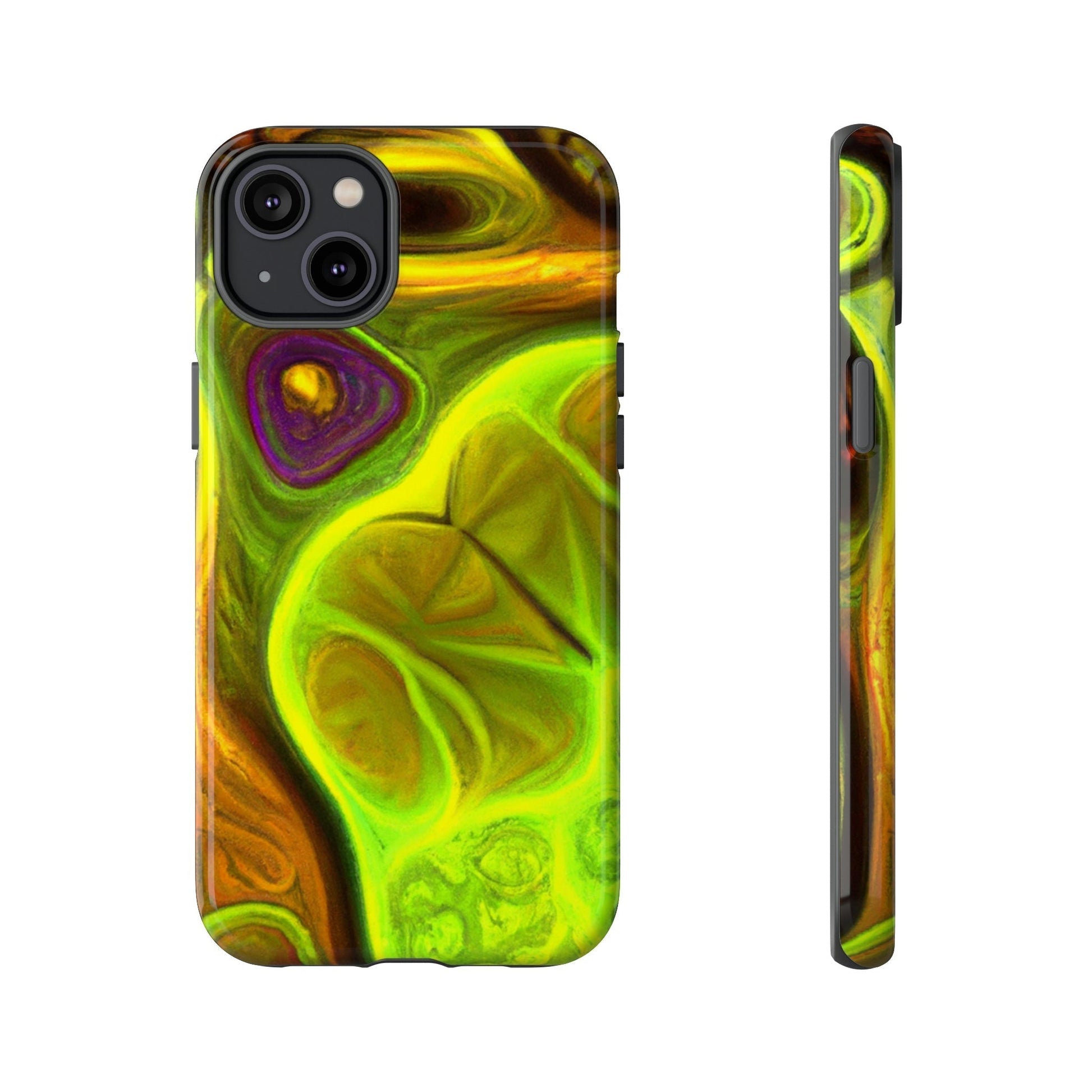 Phone Case-FRACTAL GREEN | Tough-iPhone 14 Plus-Glossy-PhoneCaseBoss-Phone-Best-Phone-Cases