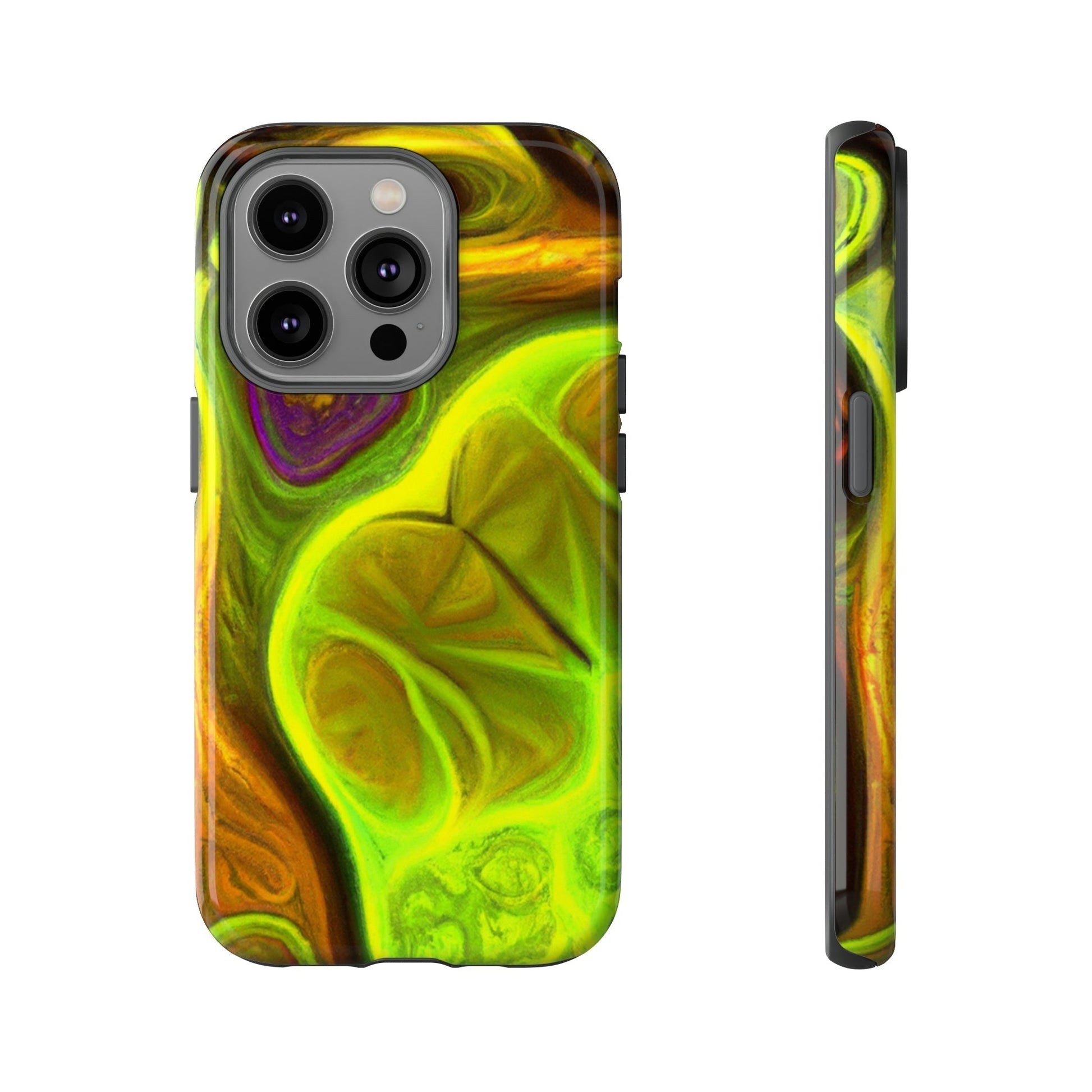 Phone Case-FRACTAL GREEN | Tough-iPhone 14 Pro-Glossy-PhoneCaseBoss-Phone-Best-Phone-Cases