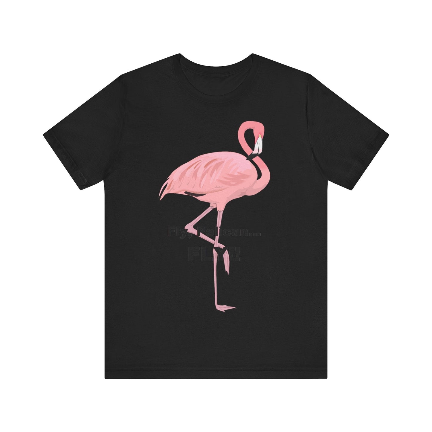 Fly Pelican, FLY! - Unisex Jersey Short Sleeve Tee-T-Shirt-Printify-Black-S-Crew neck, DTG, Men's Clothing, Regular fit, T-shirts, Unisex, Women's Clothing-PhoneCaseBoss.com