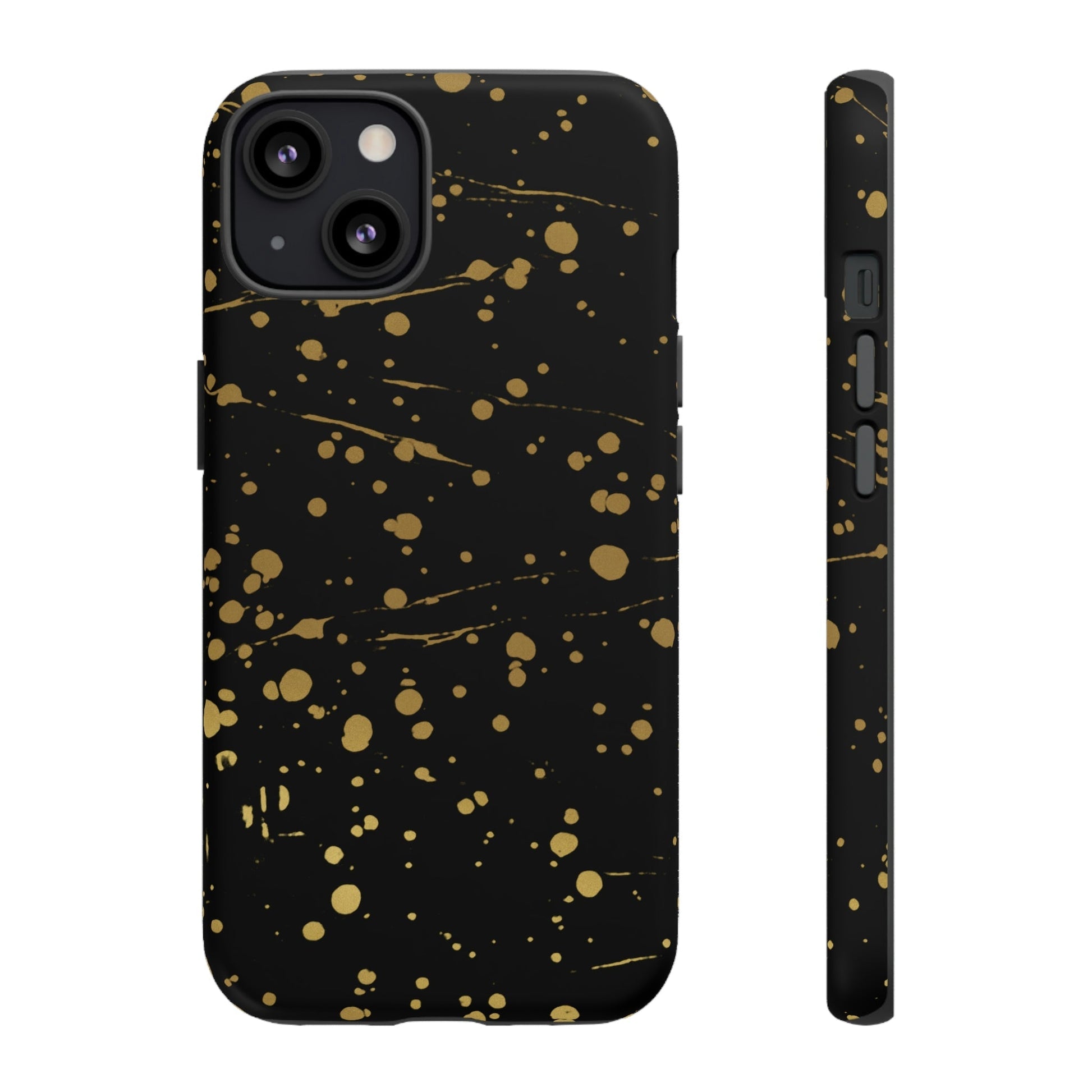 Phone Case-GOLD SPLATTER | Tough-iPhone 13-Matte-PhoneCaseBoss-Phone-Best-Phone-Cases