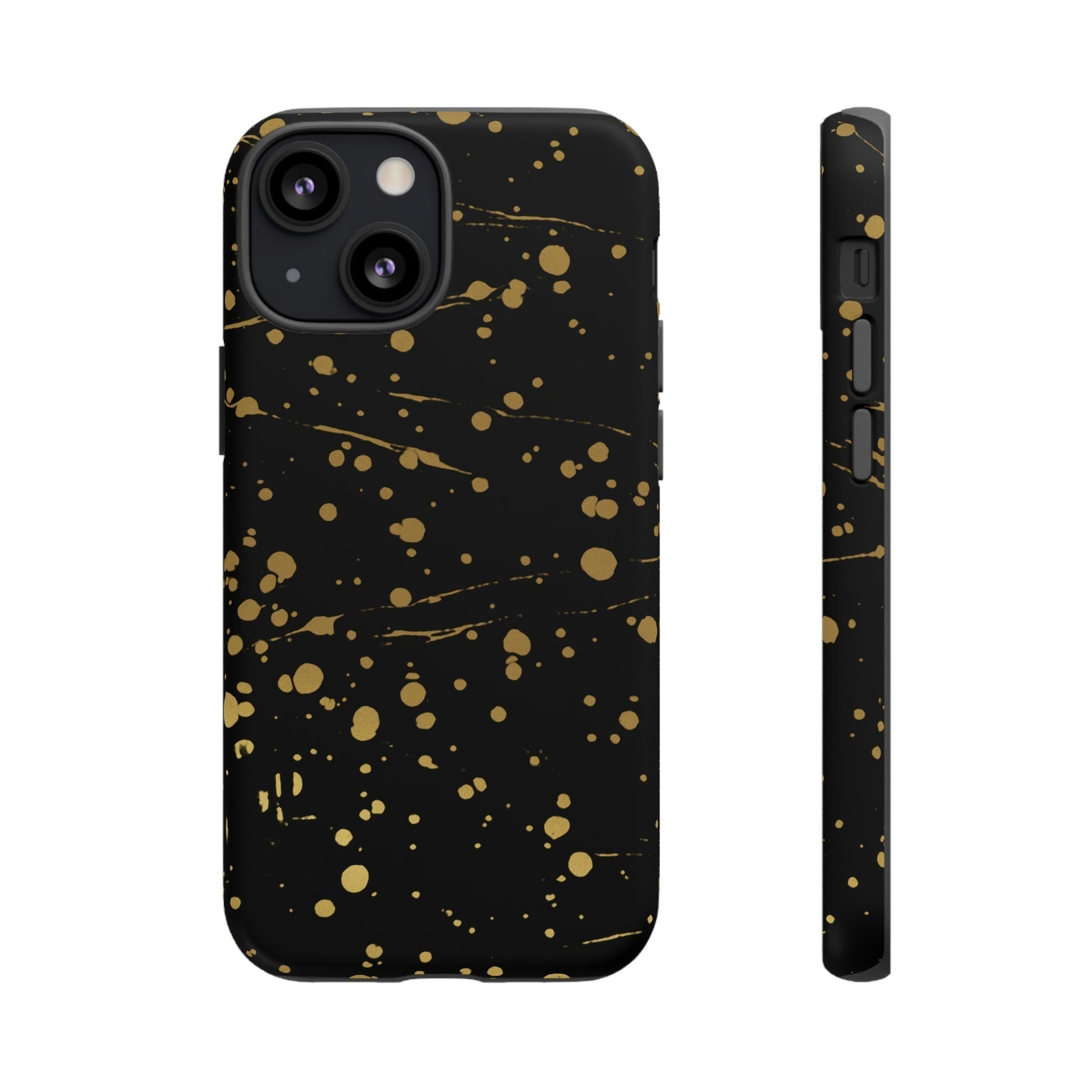 Phone Case-GOLD SPLATTER | Tough-iPhone 13 Mini-Matte-PhoneCaseBoss-Phone-Best-Phone-Cases