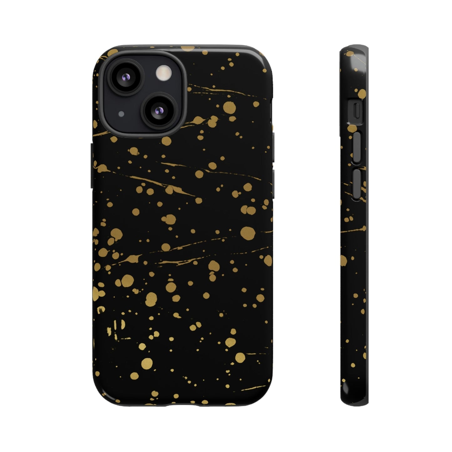 Phone Case-GOLD SPLATTER | Tough-iPhone 13 Mini-Glossy-PhoneCaseBoss-Phone-Best-Phone-Cases