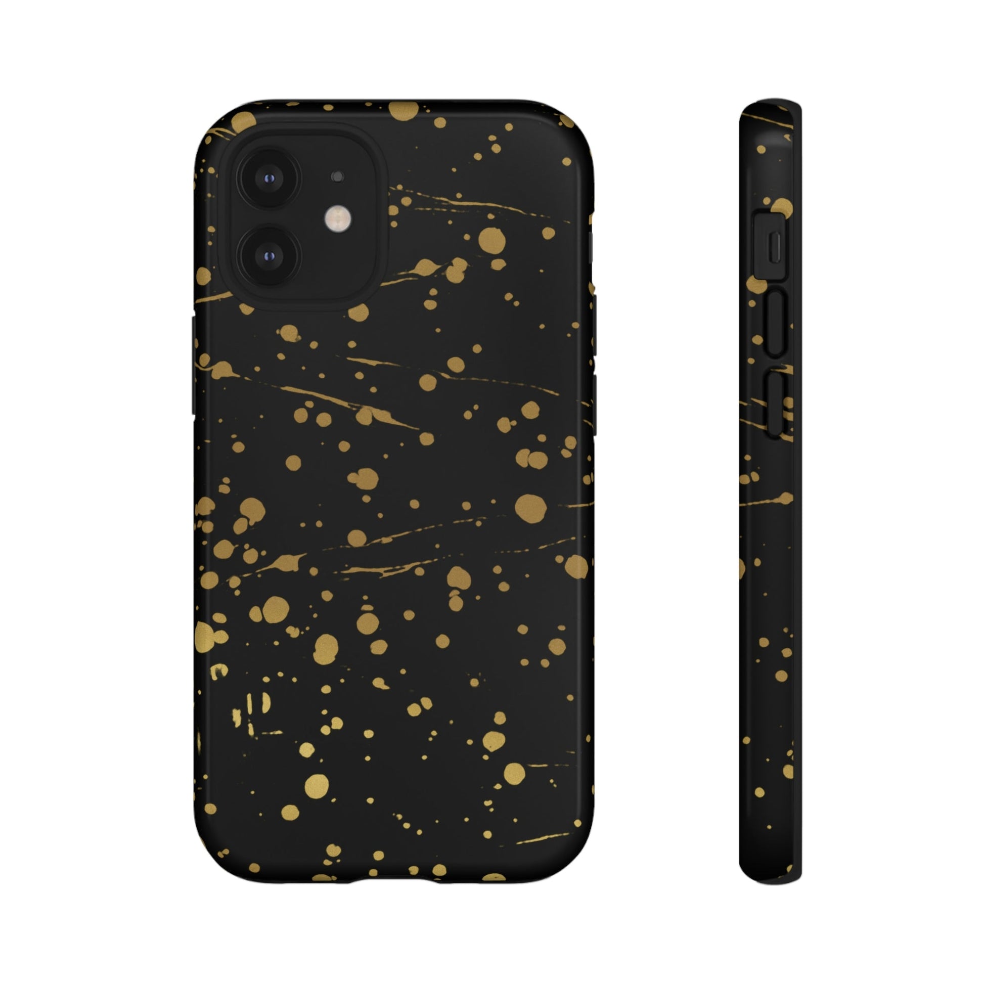 Phone Case-GOLD SPLATTER | Tough-iPhone 12 Mini-Glossy-PhoneCaseBoss-Phone-Best-Phone-Cases