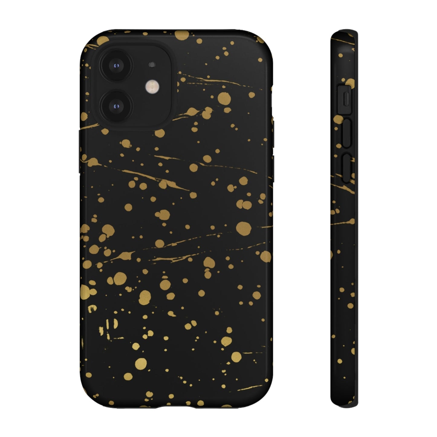 Phone Case-GOLD SPLATTER | Tough-iPhone 12-Glossy-PhoneCaseBoss-Phone-Best-Phone-Cases