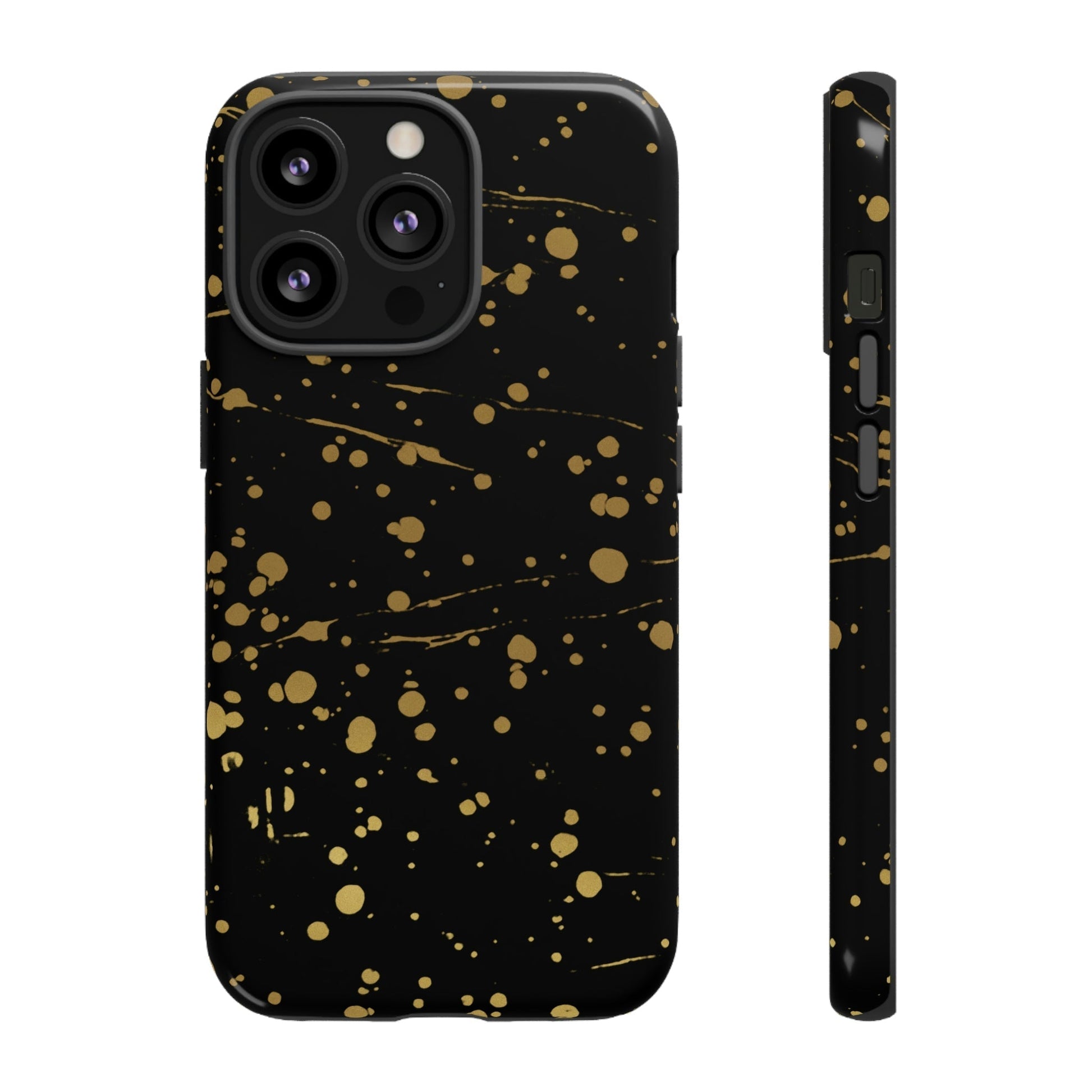 Phone Case-GOLD SPLATTER | Tough-iPhone 13 Pro-Glossy-PhoneCaseBoss-Phone-Best-Phone-Cases