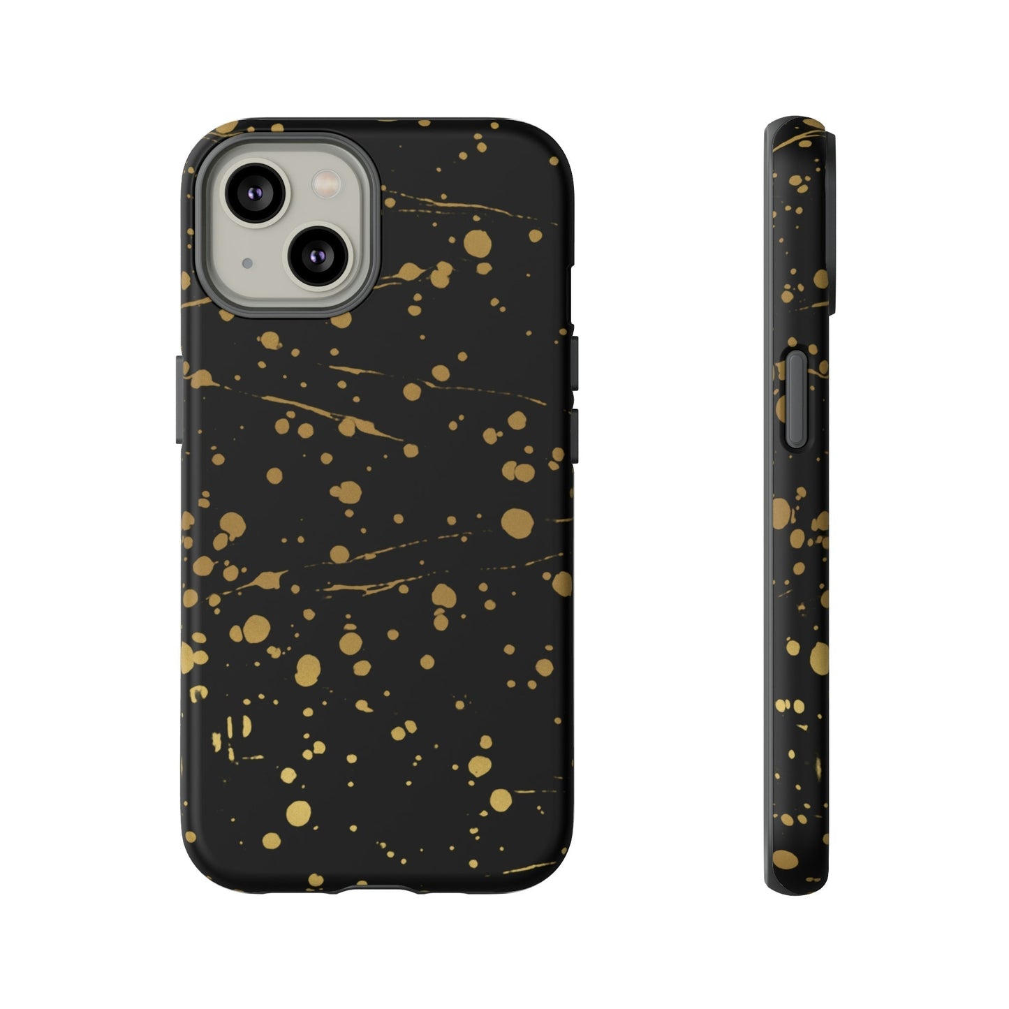 Phone Case-GOLD SPLATTER | Tough-iPhone 14-Matte-PhoneCaseBoss-Phone-Best-Phone-Cases