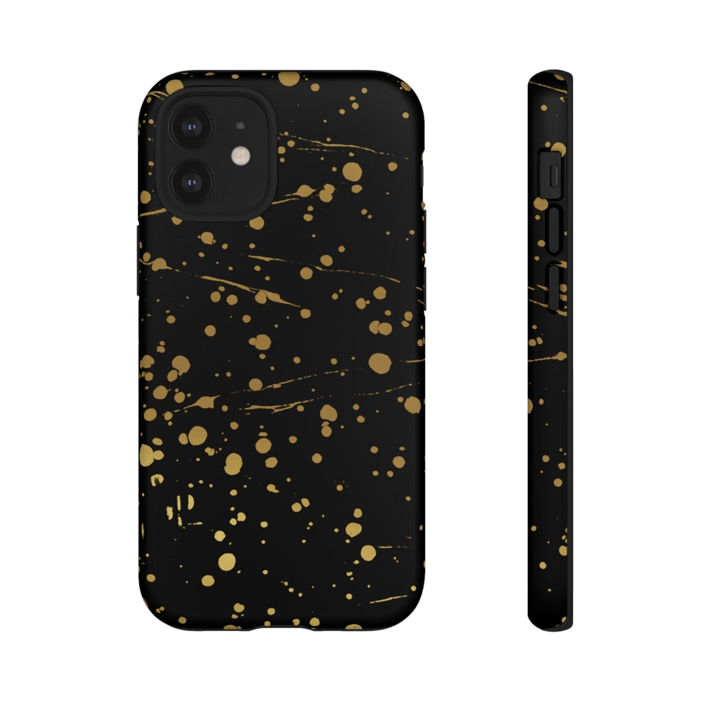 Phone Case-GOLD SPLATTER | Tough-iPhone 12 Mini-Matte-PhoneCaseBoss-Phone-Best-Phone-Cases