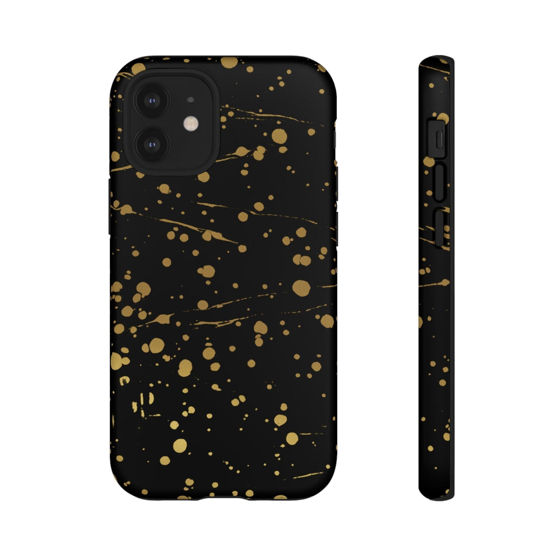 Phone Case-GOLD SPLATTER | Tough-iPhone 12 Mini-Matte-PhoneCaseBoss-Phone-Best-Phone-Cases