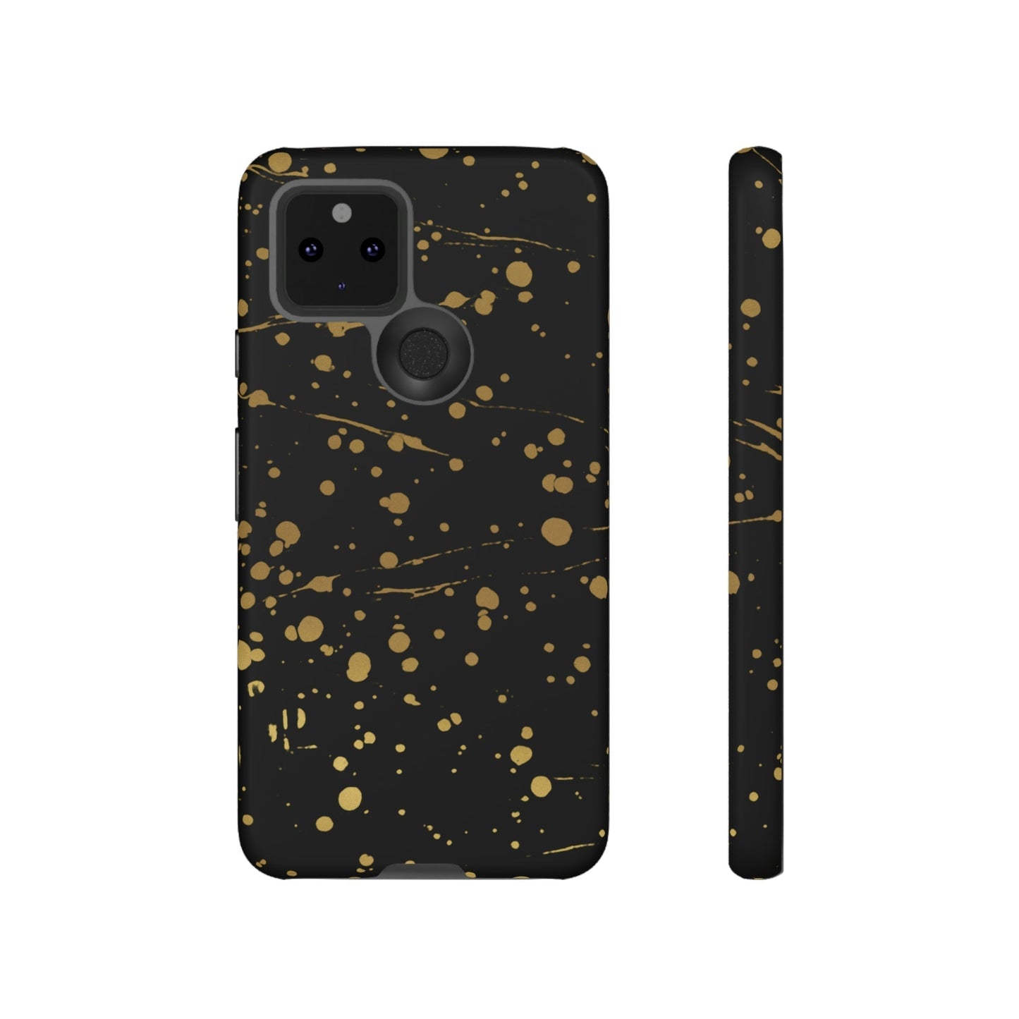 Phone Case-GOLD SPLATTER | Tough-Google Pixel 5 5G-Matte-PhoneCaseBoss-Phone-Best-Phone-Cases