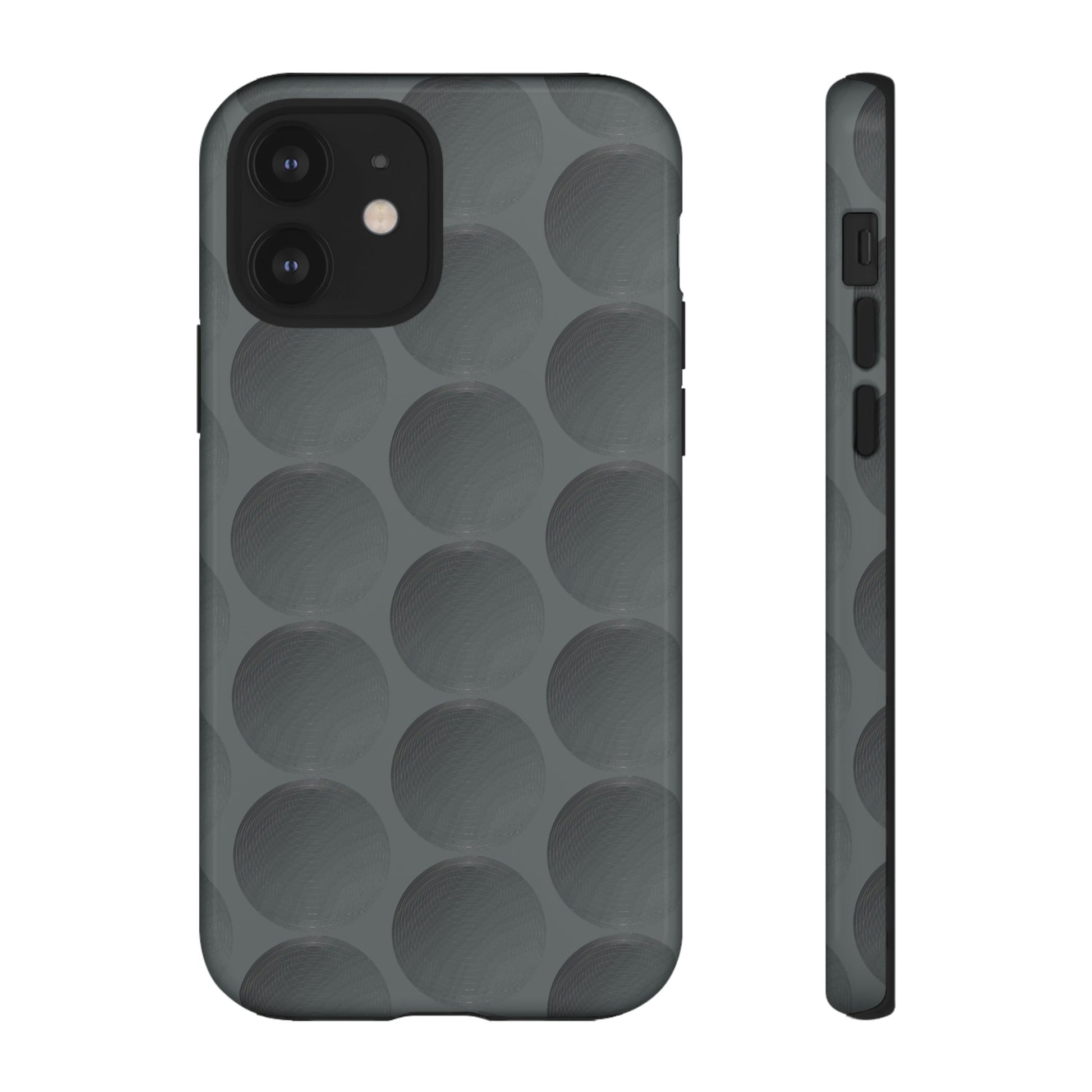 Phone Case-GREY SPHERES | Tough-iPhone 12-Glossy-PhoneCaseBoss-Phone-Best-Phone-Cases