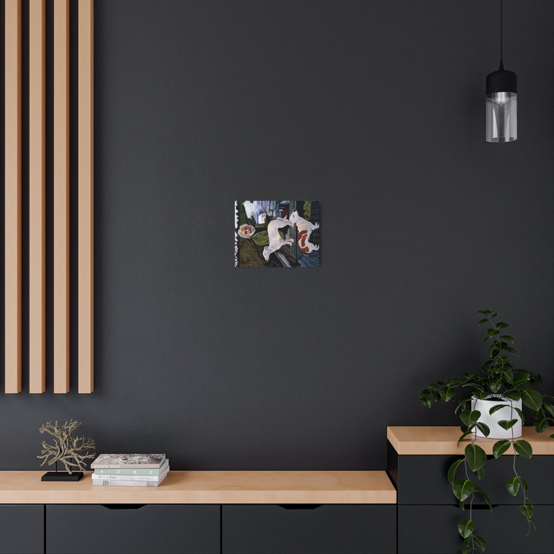 Good Fellas two dogs painting Metal Art Sign-Home Decor-Printify-14″ x 11″ (Horizontal)-0.12''-Art & Wall Decor, Decor, Hanging Hardware, Home & Living, Home Decor, Indoor, Matte-PhoneCaseBoss.com