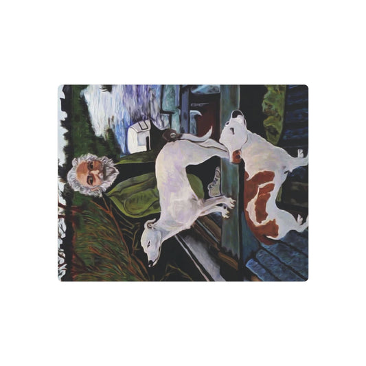 Good Fellas two dogs painting Metal Art Sign-Home Decor-Printify-14″ x 11″ (Horizontal)-0.12''-Art & Wall Decor, Decor, Hanging Hardware, Home & Living, Home Decor, Indoor, Matte-PhoneCaseBoss.com