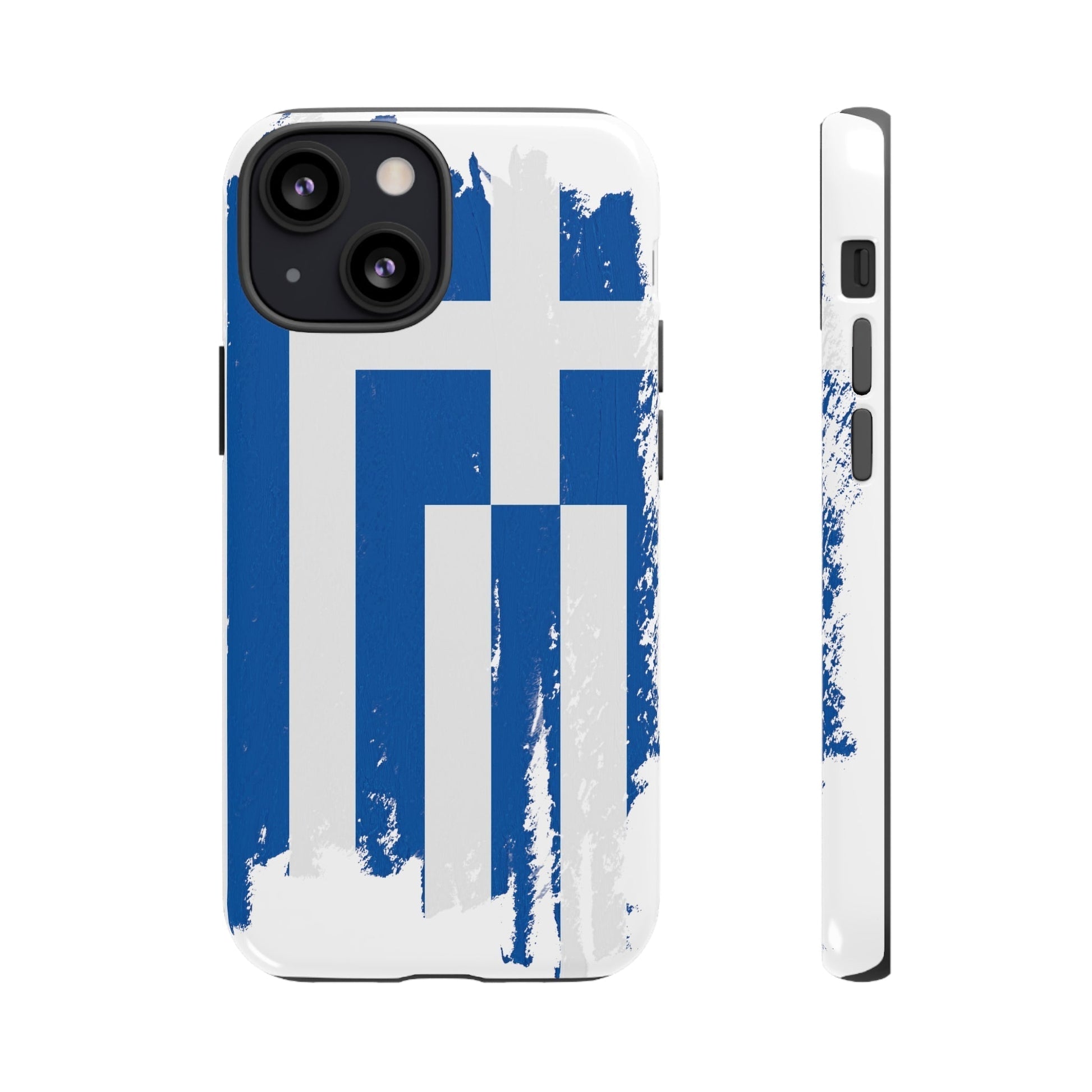 Phone Case-Greek Flag | Tough-iPhone 13 Mini-Glossy-PhoneCaseBoss-Phone-Best-Phone-Cases