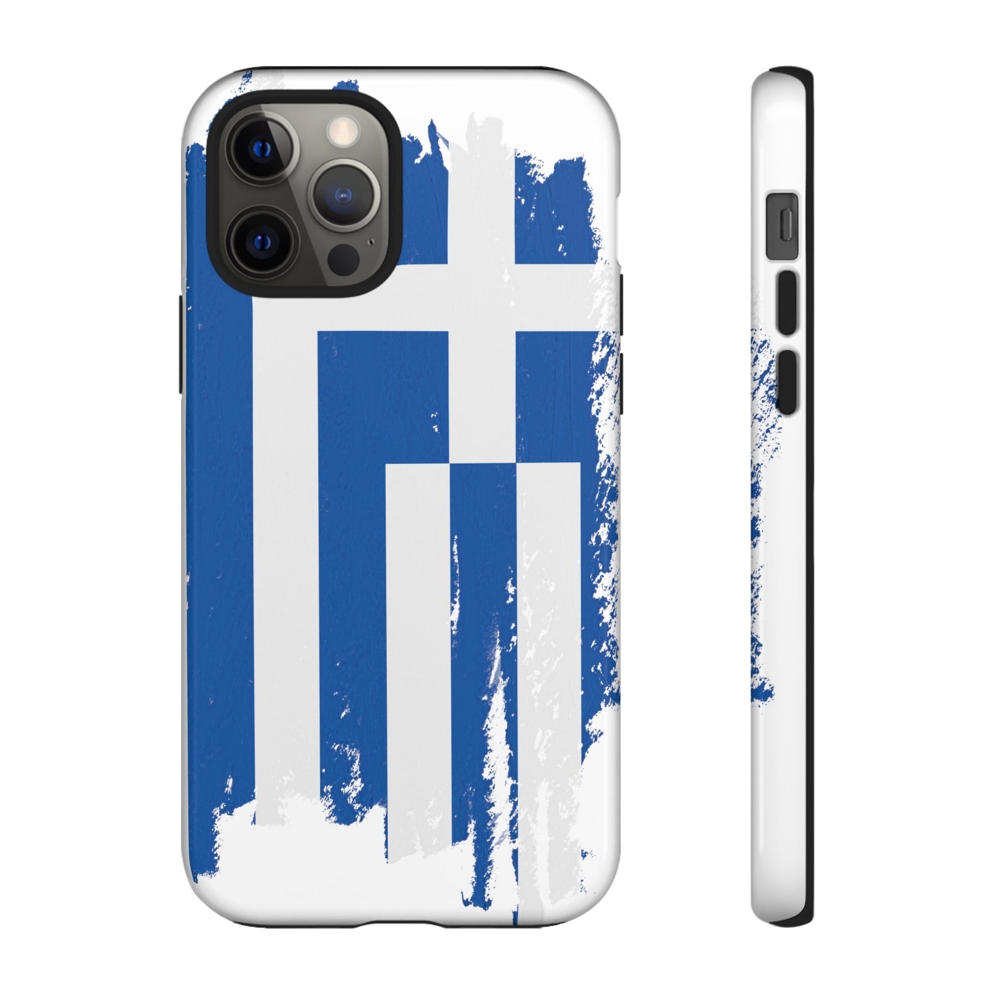 Phone Case-Greek Flag | Tough-iPhone 12 Pro-Glossy-PhoneCaseBoss-Phone-Best-Phone-Cases