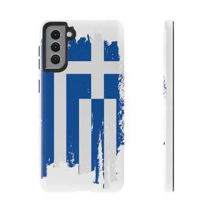 Phone Case-Greek Flag | Tough-Samsung Galaxy S21 Plus-Glossy-PhoneCaseBoss-Phone-Best-Phone-Cases