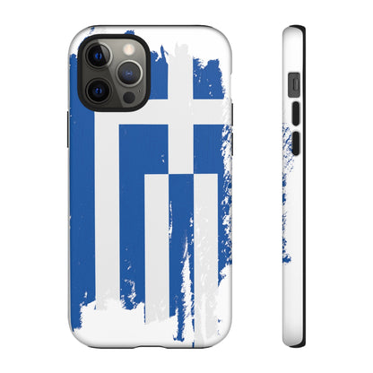 Phone Case-Greek Flag | Tough-iPhone 12 Pro-Matte-PhoneCaseBoss-Phone-Best-Phone-Cases