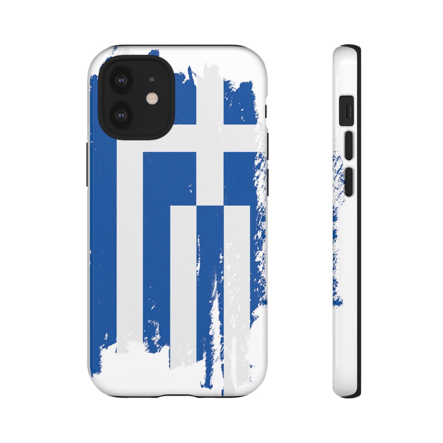 Phone Case-Greek Flag | Tough-iPhone 12 Mini-Glossy-PhoneCaseBoss-Phone-Best-Phone-Cases