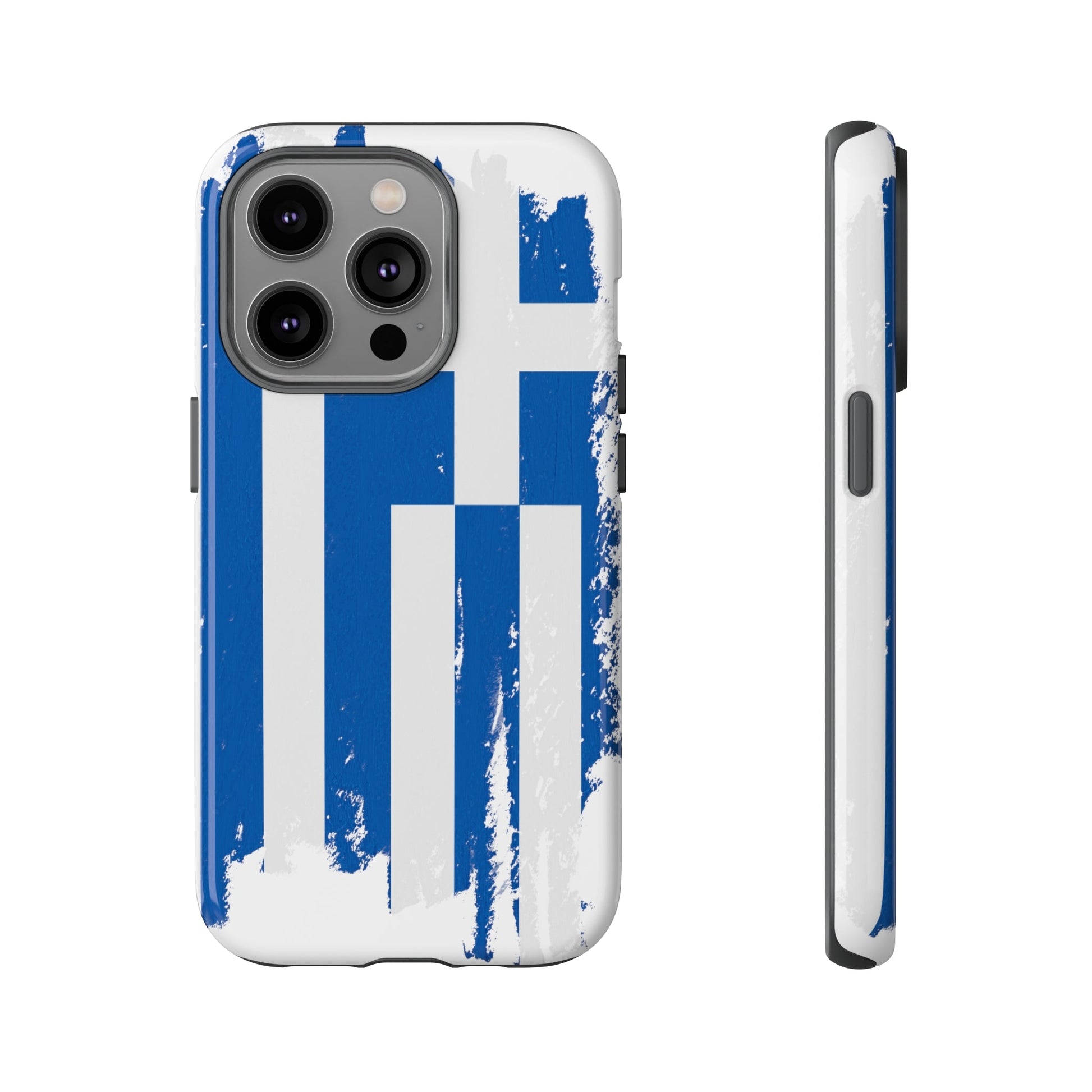 Phone Case-Greek Flag | Tough-iPhone 14 Pro-Glossy-PhoneCaseBoss-Phone-Best-Phone-Cases