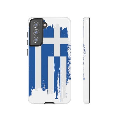 Phone Case-Greek Flag | Tough-Samsung Galaxy S21 FE-Glossy-PhoneCaseBoss-Phone-Best-Phone-Cases