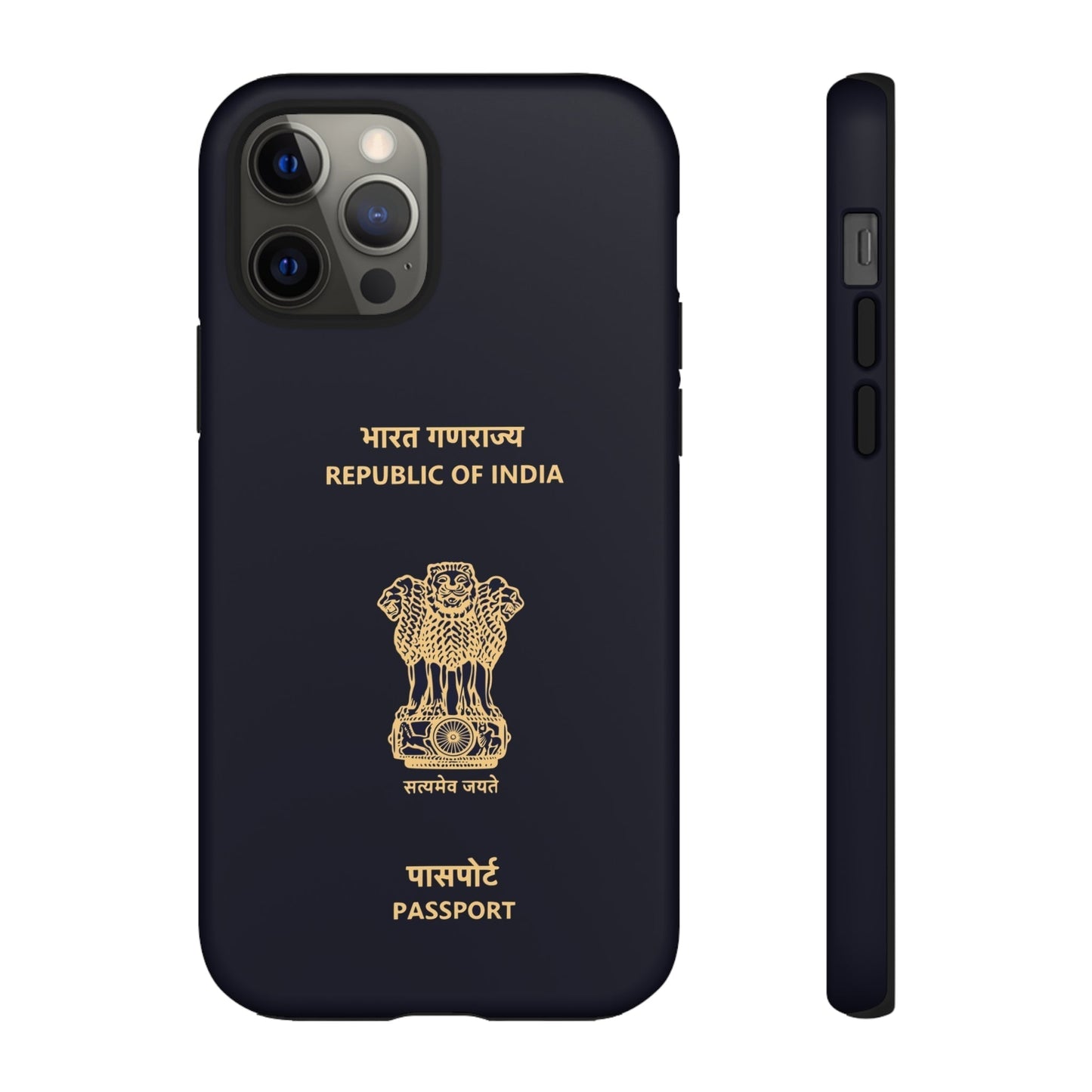 Phone Case-Indian Passport | Tough-iPhone 12 Pro-Matte-PhoneCaseBoss-Phone-Best-Phone-Cases