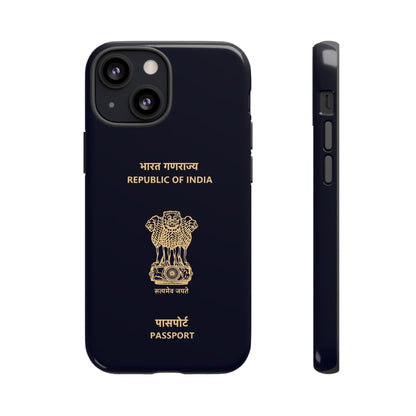 Phone Case-Indian Passport | Tough-iPhone 13 Mini-Glossy-PhoneCaseBoss-Phone-Best-Phone-Cases