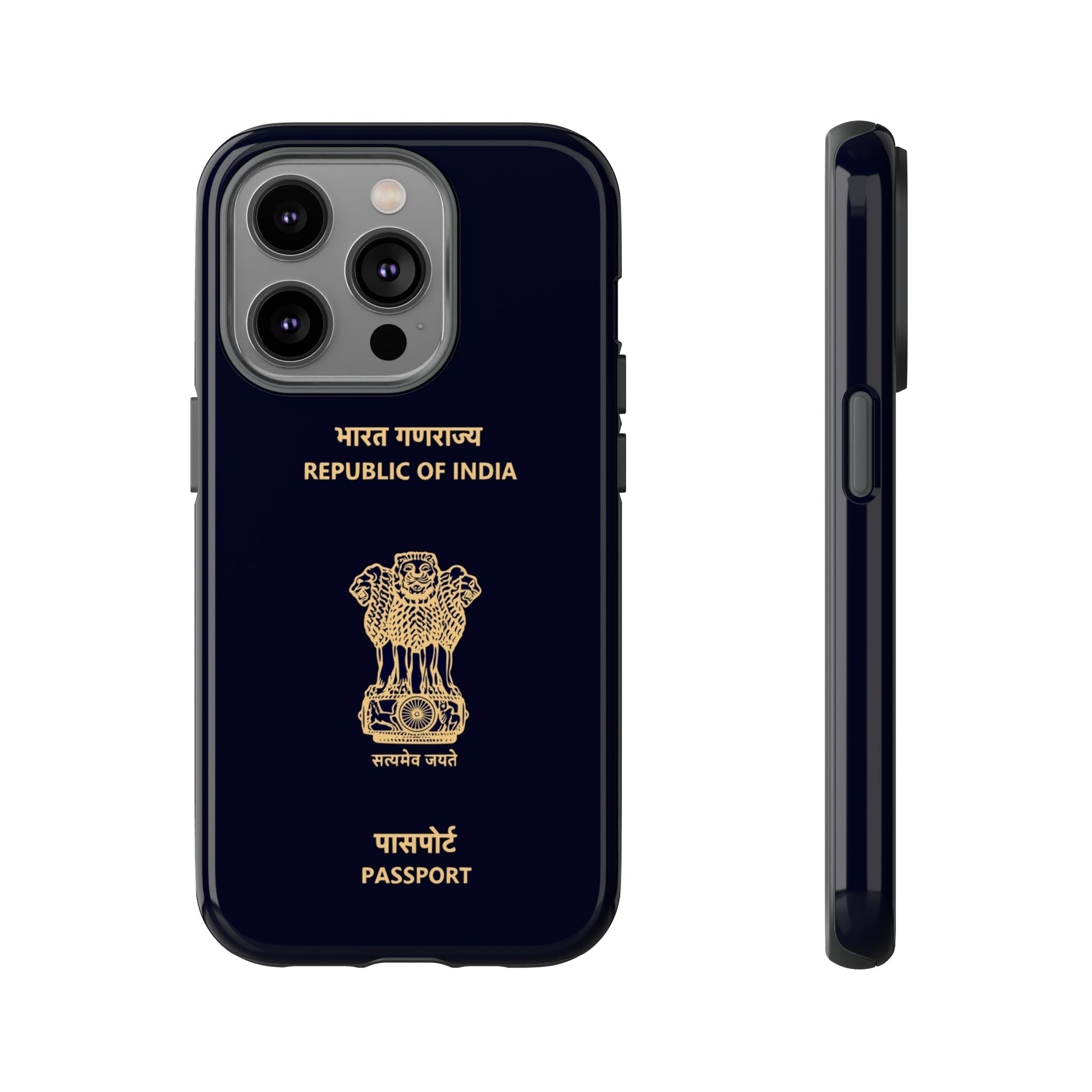 Phone Case-Indian Passport | Tough-iPhone 14 Pro-Glossy-PhoneCaseBoss-Phone-Best-Phone-Cases