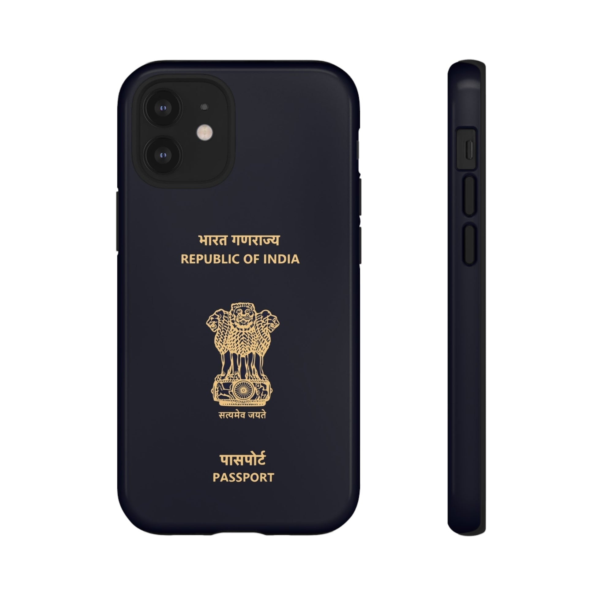 Phone Case-Indian Passport | Tough-iPhone 12 Mini-Glossy-PhoneCaseBoss-Phone-Best-Phone-Cases