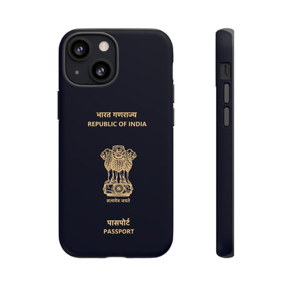 Phone Case-Indian Passport | Tough-iPhone 13 Mini-Matte-PhoneCaseBoss-Phone-Best-Phone-Cases