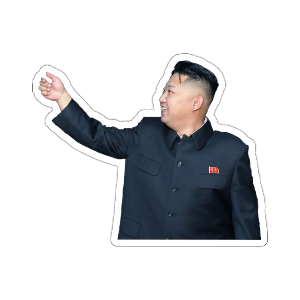 Kim Jong Un Sticker-Paper products-Printify-2" × 2"-White-Home & Living, Stickers-PhoneCaseBoss.com