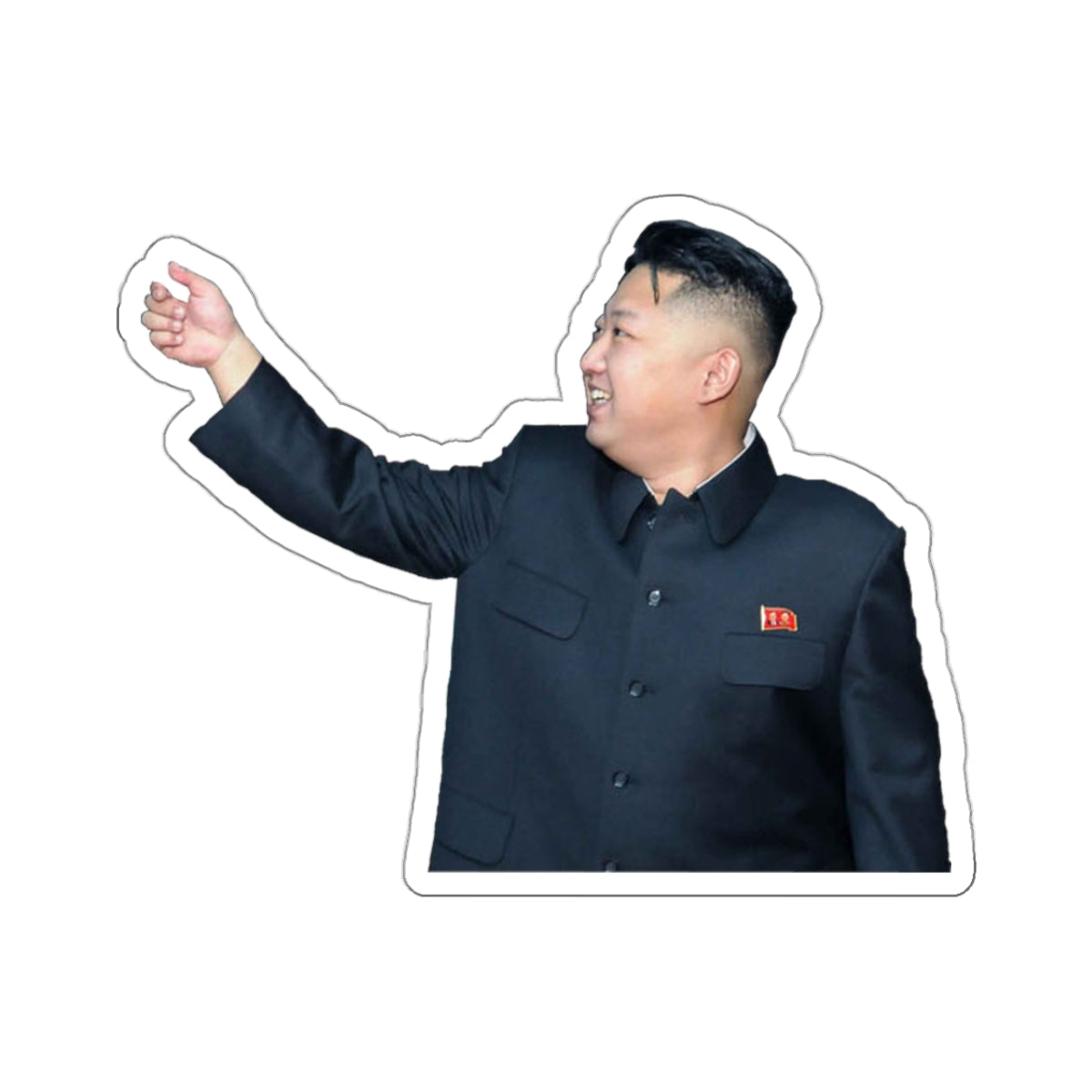 Kim Jong Un Sticker-Paper products-Printify-3" × 3"-White-Home & Living, Stickers-PhoneCaseBoss.com