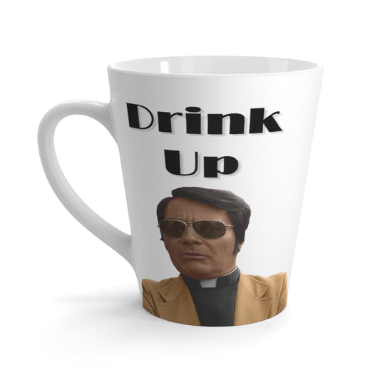 Latte mug - Jim Jones "Drink Up" / "DRINK"-Mug-Printify-Cults, Dark Humor, Home & Living, Mugs, Sublimation, The Whole Nother, White base | 12oz,,,7580419883101-Latte-mug-Jim-Jones-Drink-Up-DRINK-Mug-Cults-Dark-Humor-Home-Living-Mugs-Sublimation-The-Whole-Nother-White-base-12oz-Best-Online-Gift-Shop, PhoneCaseBoss | Image-position:1-SKU:[sku}, Barcode: